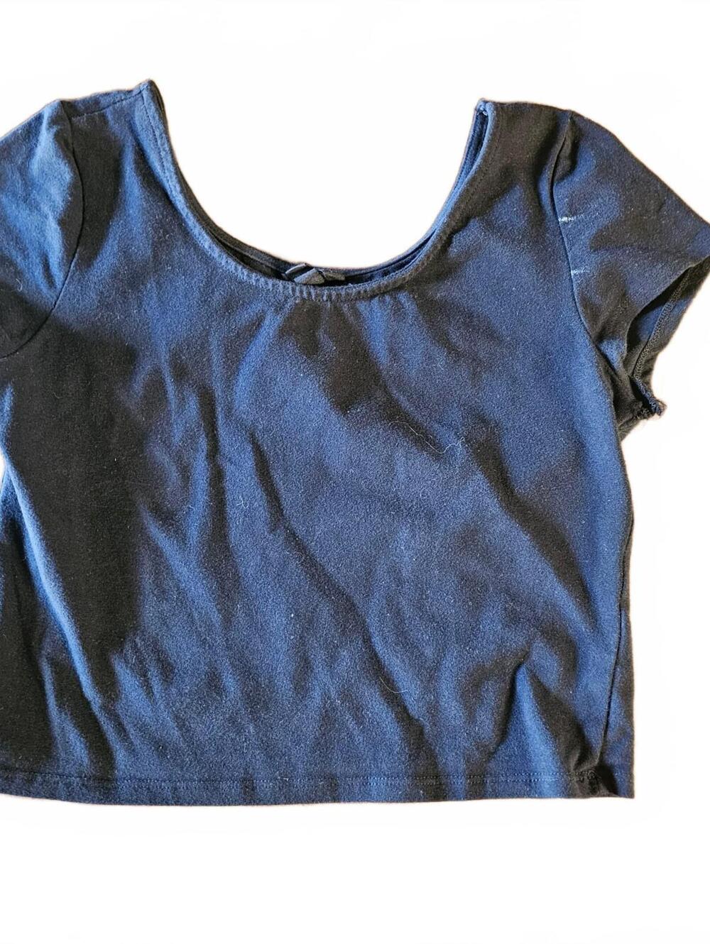 Aeropostale Black Scoop Neck Crop Top Medium